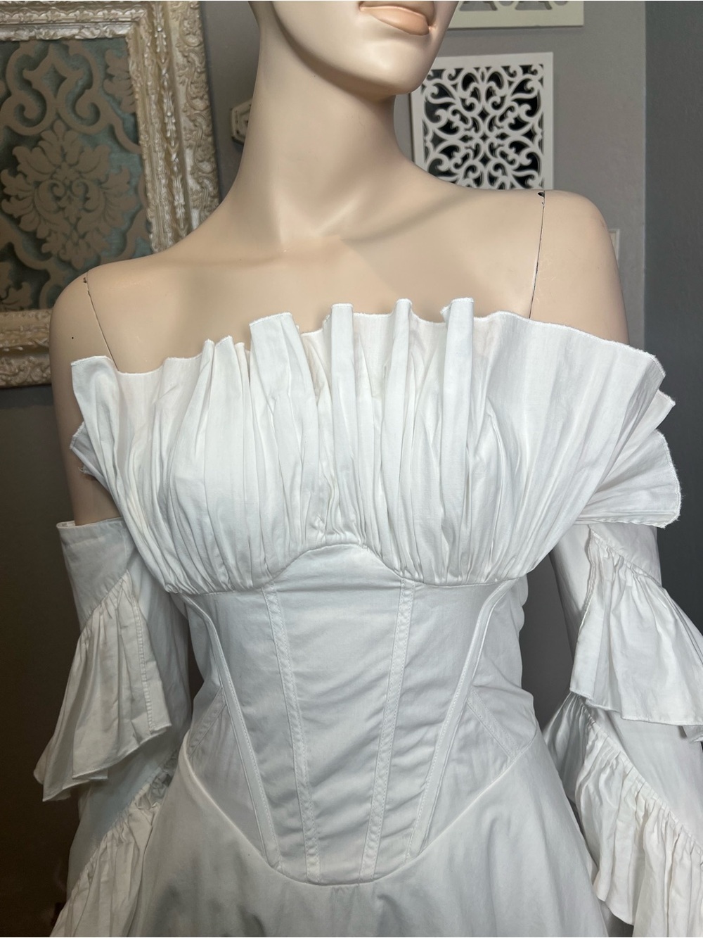 ASOS White Off-Shoulder Ruffle Tiered Dress - Picture 11 of 14